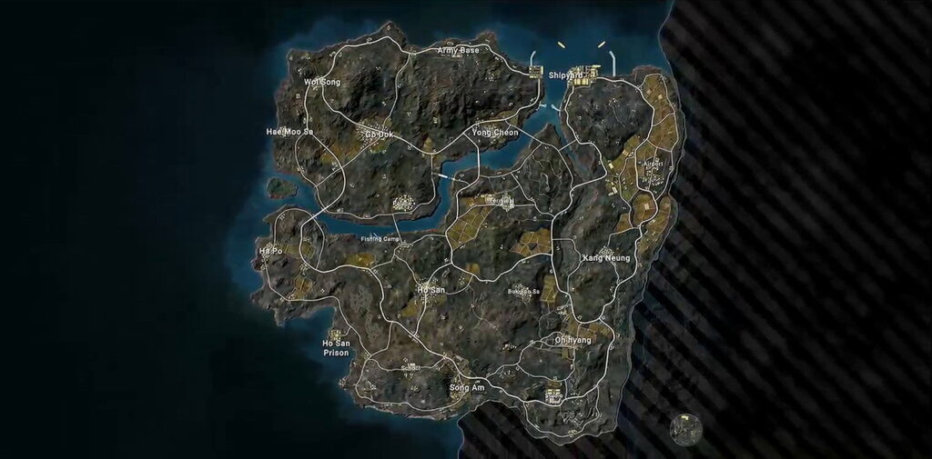 Locations in PUBG's New 8x8 "Taego" Map